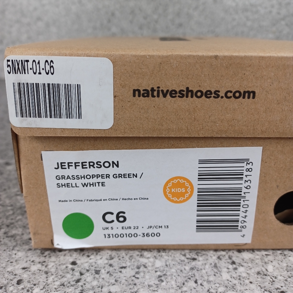 NATIVE Shoes Green Kids Toddler Jefferson Slip-On Shoes - Picture 8 of 8